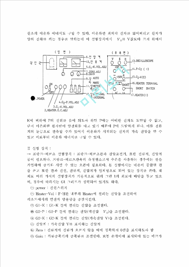 [자연과학][현대물리학] 프랑크-헤르츠 실험.hwp